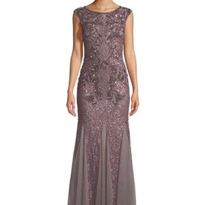 Aidan Mattox Open Back Beaded Mermaid Gown